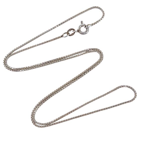 Vintage Sterling Silver 925 Box Chain Necklace 18.5” - Picture 1 of 3